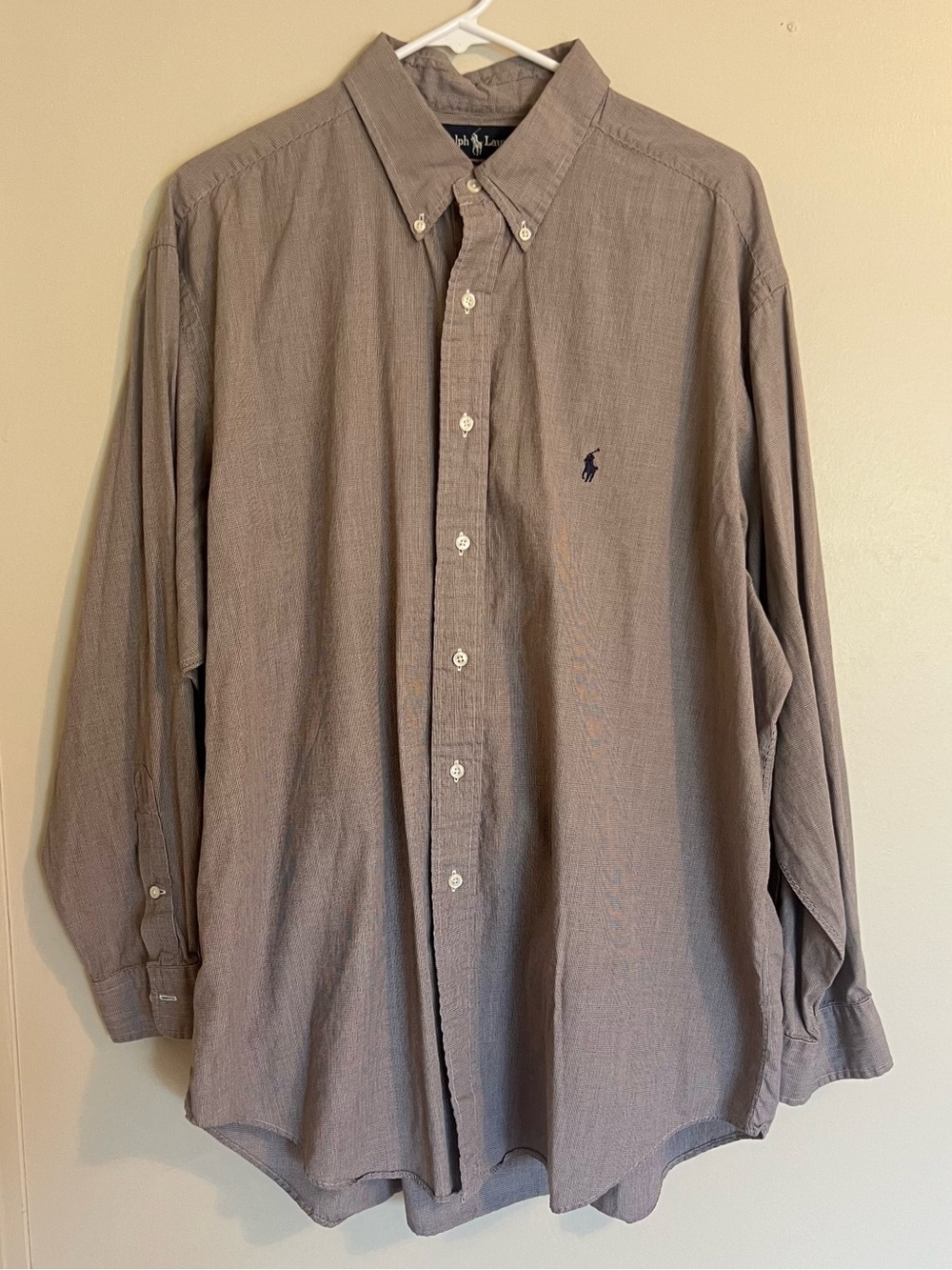 Polo by Ralph Lauren Taupe Button-Down Shirt with Navy Pony